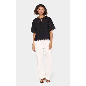 Blouse met korte mouwen Loose fit black