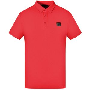 Cavalli Class Patch Logo Bordeaux Polo Shirt