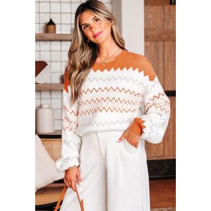 Geometrisch Patroon Ontspannen Trui