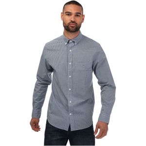 Gant Regular Fit Micro Geruit Poplin Overhemd voor heren in blauw