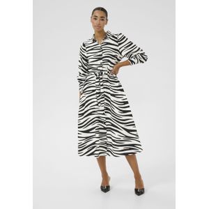Kaffe - Blousejurk 'Emine Olga' - Zwart/Wit - Dierenprint - 3/4 Lengte