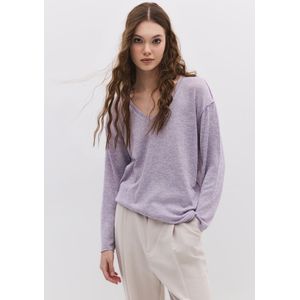 Chemisier à manches longues et col en V