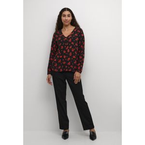 Blouse met lange mouwen Regular fit Black_Red Flower Print floral