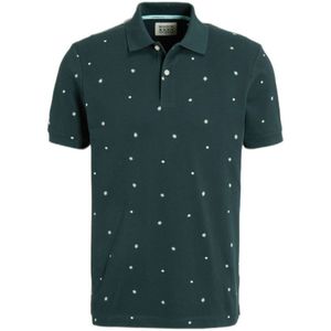 Scotch & Soda Polo Met All Over Print Donkergroen - Maat XL