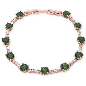 Luxenter Emerald Zirconia-armbånd i 18K gult guld - Syham