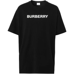 Burberry Harriston merkprint katoenjersey T-shirt zwart
