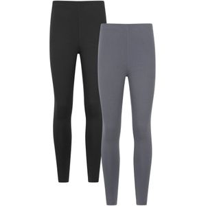 Mountain Warehouse Dames/Dames Legging Katoenmix (Set van 2) (Grijs/Zwart)
