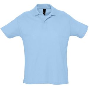 SOLS Heren Zomer II Pique Poloshirt met korte mouwen (Hemelsblauw)