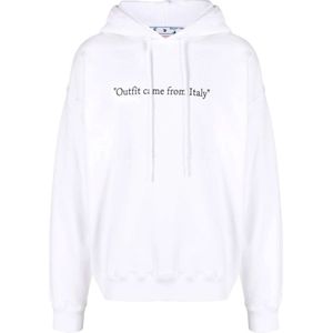 Off-White - Logo White Hoodie - Wit - Skate Fit