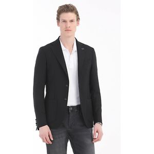 Effen, comfortabel passend jack van 100% wol