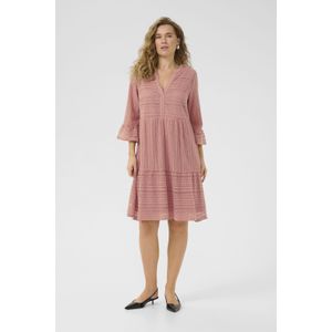 Cream - Nostalgia Rose - Geborduurde Jurk - Roze