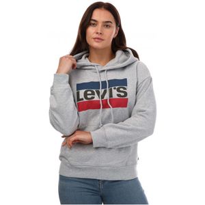 Levi's standaard hoodie met print voor dames, gemÃªleerd grijs
