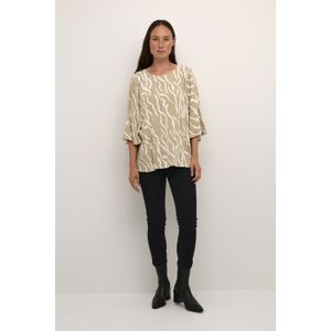Blouse - Gevoerde Zoom - Viscose - Losse Pasvorm - Driekwart Mouw