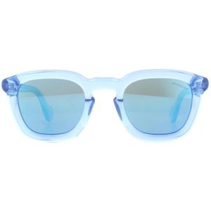 Moncler Zonnebril ML0006 84L Glanzende Azure Transparante Blauwe Spiegel | Sunglasses