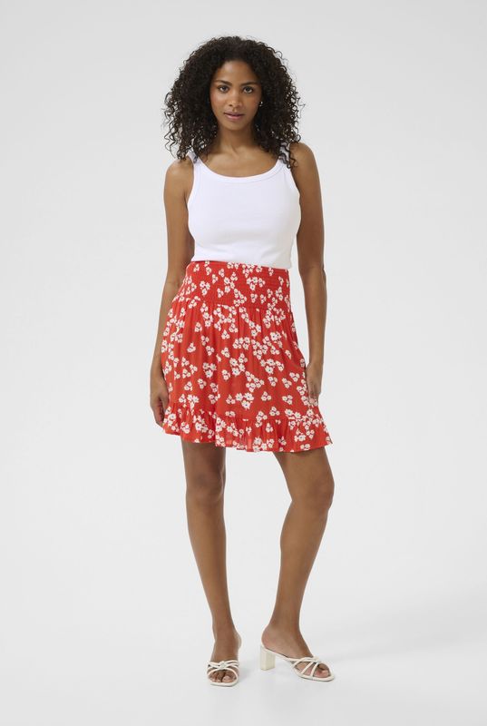 Kaffe - KAthora - A-lijnrok - Navy - Rood - Wit