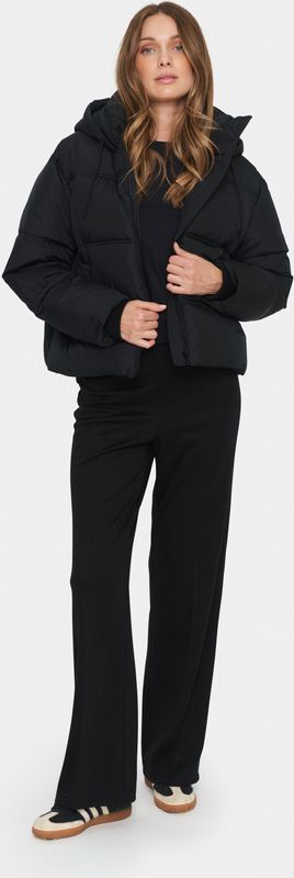 Saint Tropez - Korte Gewatteerde Jas - Zwart - Dames - Polyester