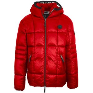Plein Sport Small Circle Logo Quilted Red Jacket