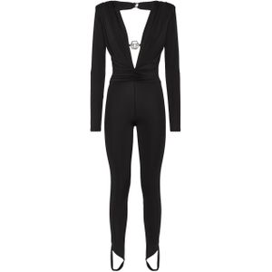 Philipp Plein - Shoulder Padded Jumpsuit - Zwart - Dames - Polyester