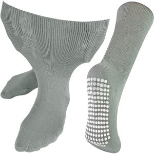 Dr.Socks - Extra brede oedeemsokken met grips - Grijs