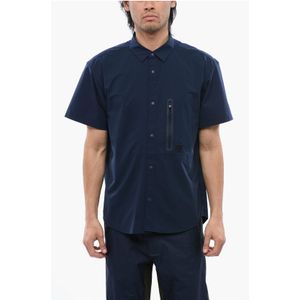 4AWAY TREK-overhemd met korte mouwen en borstzak in blauw