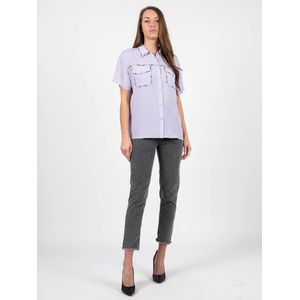 Pinko - Silk Blend Blouse - Paars - Silk Blend - Korte Mouwen - Regular Fit