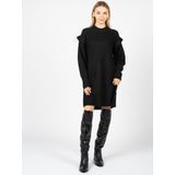 Silvian Heach - Braided Pattern - Jurk - Zwart - Ribstof