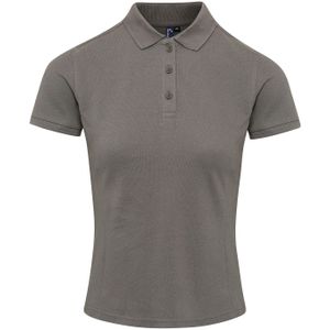 Premier Dames/dames Coolchecker Plus Piqu Polo met CoolPlus (Donkergrijs)