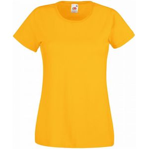 Fruit of the Loom Dames/vrouwen Lady-Fit Valueweight Short Sleeve T-Shirt (Pak van 5) (Zonnebloem)