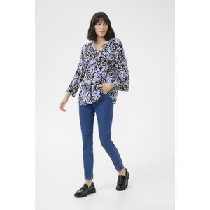 Blouse met korte mouwen Regular fit Blue Leopard
