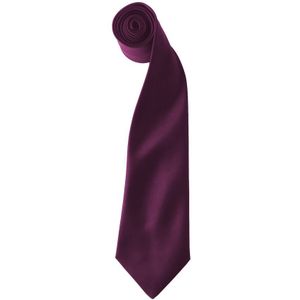 Premier Kleuren Heren Satin Clip Tie (Pakket van 2) (Aubergine)