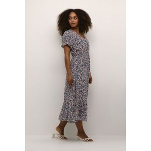 Cream - Jurk 'Lina' - Gemengde Kleuren - V-hals - 3/4 Lengte - Bloemenprint