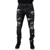 Dolce & Gabbana - Tattered Skinny Denim Jeans - Zwart - Heren