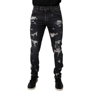Dolce & Gabbana - Tattered Skinny Denim Jeans - Zwart - Heren