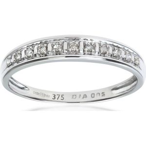 9ct witgouden eeuwigheidsring met diamanten pave-set