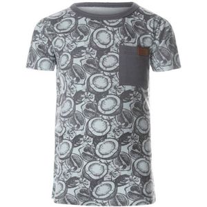 Koko Noko T-shirt met all over print lichtblauw/grijs