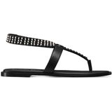 Dior - Platte Sandalen - Zwart/Wit - Kalfsleer