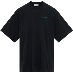 Gebroken wit Moon Tab oversized fit zwart T-shirt