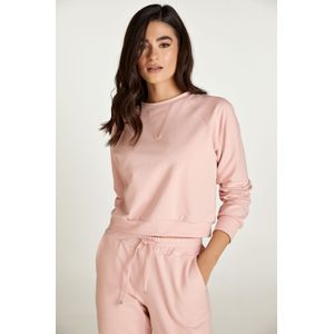 Sweatshirt - Roze - Cropped - Lange Raglanmouwen - Ronde Halslijn