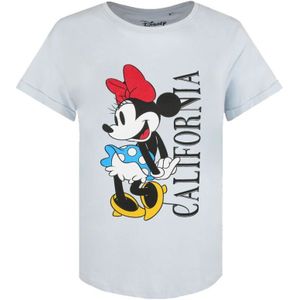 Disney Dames/dames California Minnie Mouse T-shirt (Hemelsblauw) - Maat L
