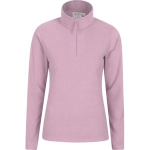 Mountain Warehouse Camber II Fleece Top - Lichtroze - 100% Polyester - Hoog-Neck - Lange Mouwen - Halve Rits