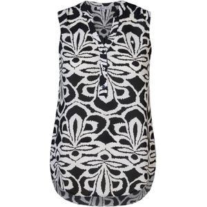 Miss Etam Plus Top Lara Met All Over Print Zwart/wit - Maat 6XL