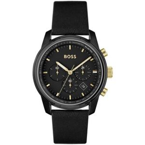 Accessoires Hugo Boss Trace Horloge met zwarte wijzerplaat in zwart