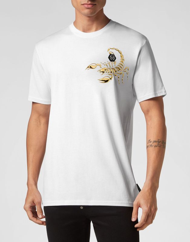 Philipp Plein - T-shirt - Zwart - Scorpion-print - Katoen