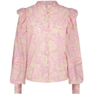 Fabienne Chapot Top Philo Blouse Met All Over Print Roze/ecru - Maat XL