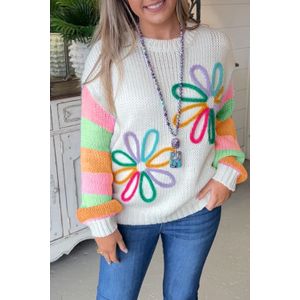 Bloem Geborduurde Trui