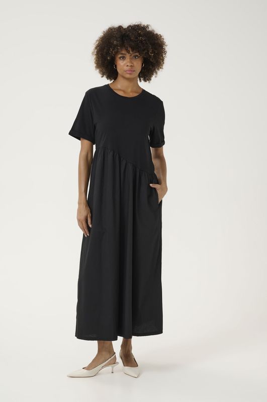 CULTURE - Aca - Jurk - Zwart - 7/8 Lengte - Katoen