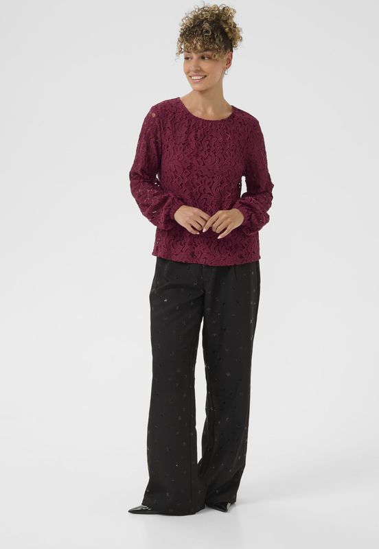 Blouse met lange mouwen CRThit Regular fit burgundy