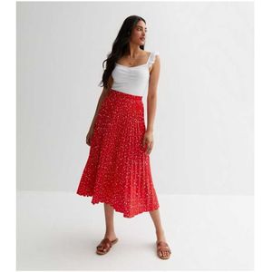 Polka Dot Geplooide Midi-rok - Maat 42