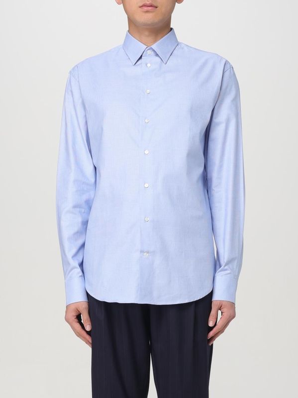 Emporio Armani - Overhemden - Blauw - Katoen