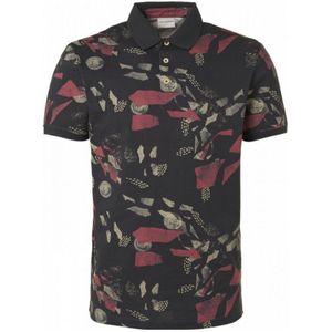 No Excess Polo Met All Over Print Dark Night - Maat 3XL
